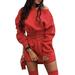 LilyLLL Women's Casual Long Sleeve Off Shoulder Loose Sweatshirt Pullover Mini Dress