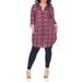 White Mark Women's Plus Size Plaid Tunic Top