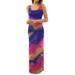 Women's Sleeveless Tie Dye Long Dress Cocktail Party Bodycon Summer Sundress