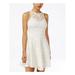 MATERIAL GIRL Womens White Sleeveless Illusion Neckline Mini Sheath Party Dress Size XS