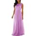 Women Elegant Bridesmaid Dress Lace Applique Party Dress