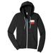 Men's Chest Texas Flag C9 Black Fleece Zipper Hoodie X-Large Black