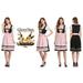 Glorystar Women's German Dirndl Dress 3 Pieces Oktoberfest Costumes Black-Pink 2XL