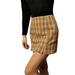 Ladies High Rise Plaid Skirt Sexy Side Split Short Mini Dress Summer Fashion Pencil Skirt Dress Women Casual Slim Fit Checked Short Mini Skirt