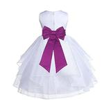 Ekidsbridal White Satin Shimmering Organza Formal Flower Girl Dresses Communion Dress Baptism Dress Holiday Dresses Toddler Girl Dresses Junior Bridesmaid Dress Special Occasion Dresses 4613T