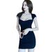 Ladies Sexy Bandage Dress Women Wavy Collar Show Clavicle Temperament Slim Covered Short Sleeve Knit Dress