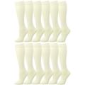Falari 12 Pairs Women Trouser Socks with Comfort Band Stretchy Spandex Opaque Knee High Cream