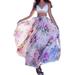 Women's Casual Chiffon BOHO Ladies Flower Gypsy Long Maxi Full Skirts Sundress