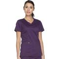 Dickies Essence Women Scrubs Top, V-Neck, Plus Size, DK803, 4XL, Eggplant