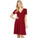 Long and Short Sleeve Wrap Dresses for women Reg and Plus Size Skater Swing Dress - Made in USA
