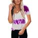 Avamo Women Classic Fit U Neck Top Loose Casual Summer Boho Tunic Top Ladies Button Down Lace Trim Trendy Blouse Top Purple L(US 12-14)