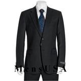 High Quality 2 Button Subtle Muted Conservative Dark Navy Blue Suit For Men Pinstripe Slim Fit Wool Business ~ Wedding 2 Piece Side Vented 2 Piece Suits For Men Navy Pinstripe