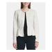 DKNY Womens White Floral Zip Up Wear To Work Jacket Size 2