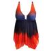 HAWEE Swimsuits for Women Two Piece Swimdress Plus Size Swimsuit Mesh Printed Tankini Set Bathing Suits Dress Tummy Control