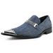Bolano Mens Exotic Chain Ornament with Matching Cap Toe Novi Slip On Loafer Royal Size 8