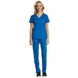 Maevn EON Sport Comfy Multi Pocket V-Neck Scrub Top & Comfy Full Elastic Waistband Scrub Pant Set [XS - 3XL]