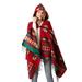 StylesILove Women Horn Button Boho Tribal Fringed Asymmetrical Poncho Cape Cozy Cardigan Wrap Jacket