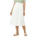 Allegra K Women's Solid Color Peasant Elastic Waist Ruffle Midi Skirt