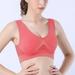 Women's Plus Size Hollow Mesh Wirefree Sport Bra Fitness Workout Yoga Crop Tops