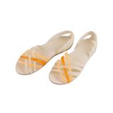 LUXUR Women's Flat Sandals Jelly Flats for Women Sandals Crystal Shoes Ballet Flats