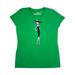 Inktastic French Girl, Fashion Girl, Pink Hair, Black Dress Adult Women's T-Shirt Female Kelly Green S