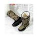 LUXUR Womens MEN Winter Snow Bow Boots Walking Magic Tape Waterproof Shoes Size