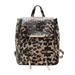 Mojoyce Fashion Leopard Women Backpack Retro PU Leather Shoulder Schoolbags (Khaki)