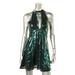 Free People Womens Sequined Velvet Trim Party Dress