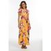 Regular and Plus Sizes Floral Tie Front Dress