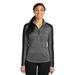 Sport Tek Women's Electric Hthr 1/4-Zip Pullover,Grey-Blk Electric/Blk,S