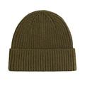 Men/Women Cuffed Knitted Cap Simple Round Solid Color Woolen Beanie Hat Army Green One size