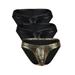 Avamo Mens Briefs Low Rise Bikini Underwear Bulge Short Leg Trunks Briefs Breathable Black Silver Gold Blue 3 Pack M-XXL