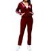 MintLimit Womens Sports Outfits Set 2 Piece Tracksuits Workout Sweatsuits Long Sleeve Hoodie Sweatshirt Wine Red XXL