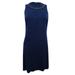 JESSICA SIMPSON Womens Navy Chain Necklace Sleeveless Crew Neck Mini A-Line Party Dress Size: 2