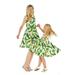 Matching Hawaiian Luau Mother Daughter Vintage Fit and Flare Dresses in Tropical Patterns