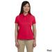 Devon & Jones Women's Solid Pima Interlock Polo Shirt Red L (12 - 14)