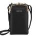 Lightweight Crossbody Cell Phone Purse for Women, PU Leather Small Crossbody Phone Bag, Adjustable Shoulder Bag Card Holder Wallet Handbags for Women (Black)