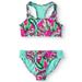Wonder Nation Girls 4-18 Palm Print Crochet Back Bikini Swimsuit with UPF 50+