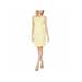 KASPER Womens Yellow Zippered Houndstooth Sleeveless Jewel Neck Knee Length Sheath Evening Dress Size 24W