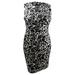 Tommy Hilfiger Women's Metallic Velvet Sheath Dress (14, Black/Silver)