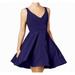 Xscape NEW Navy Blue Womens Size 4 V-Neck Fit & Flare Sheath Dress