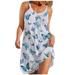 Donald Women Tropical Print Halter Backless Maxi Dress Sexy Sleeveless Beach Dress