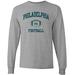 Philadelphia Classic Football Arch American Football Team Long Sleeve T Shirt - Medium - Sport Grey