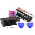 Emblem Eyewear - Oversize Cat Eye Heart Shape Mirrored Lens Sunglasses w/ CASE