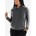 Womens Juniors Long Sleeve Charcoal Hoodie - Cozy Hooded Sweater - High Neck Outwear Sweater 10039N