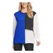 DKNY Womens Colorblock Long Sleeves Button-Down Top