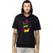 Men's Neon High Five Hand Black Short Sleeve Hoodie T-Shirt Medium Black