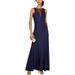 Nightway Womens Petites Metallic Ribbed Evening Dress