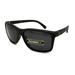 Mens Polarized Mod Minimal Rectangular Sport Plastic Sunglasses Matte Black Black