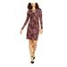 THALIA SODI Womens Black Printed Long Sleeve Keyhole Above The Knee Fit + Flare Party Dress Size S